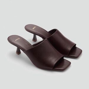 Mango Women's Dark Brown Kitten Heels